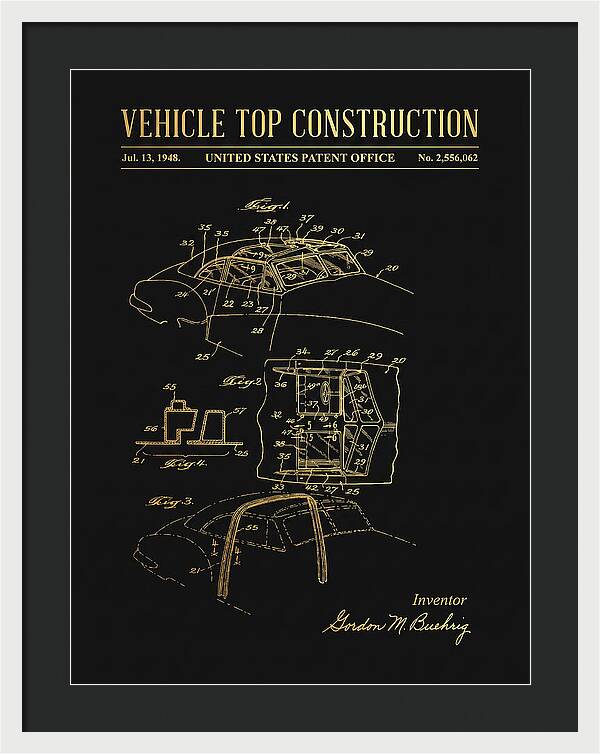 Vehicle Top Construction Gold Patent Us2556062a