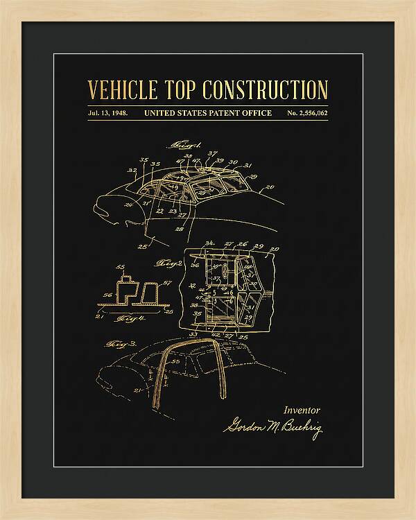 Vehicle Top Construction Gold Patent Us2556062a