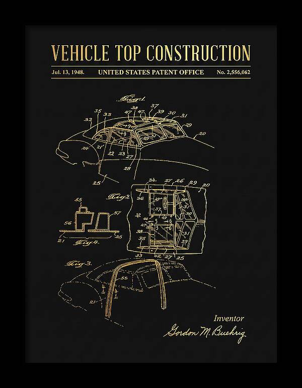 Vehicle Top Construction Gold Patent Us2556062a