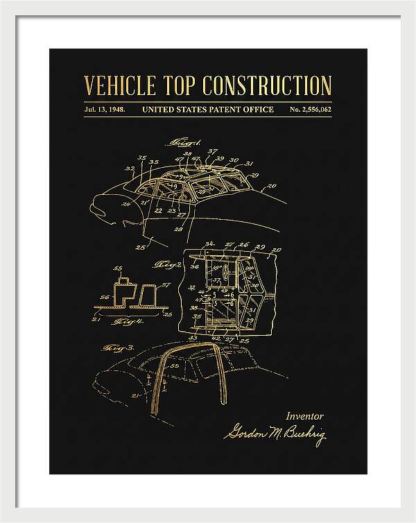 Vehicle Top Construction Gold Patent Us2556062a