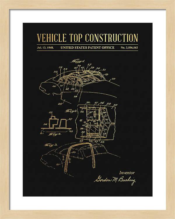 Vehicle Top Construction Gold Patent Us2556062a