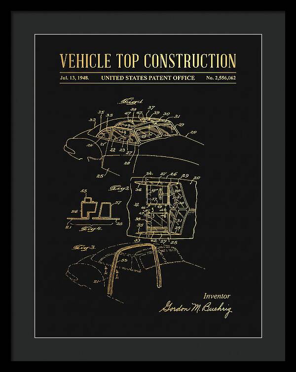 Vehicle Top Construction Gold Patent Us2556062a