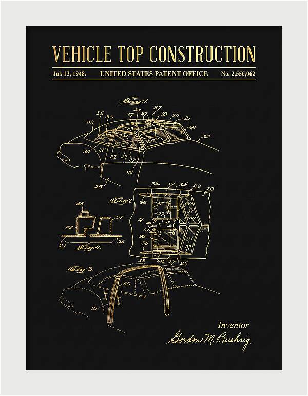 Vehicle Top Construction Gold Patent Us2556062a