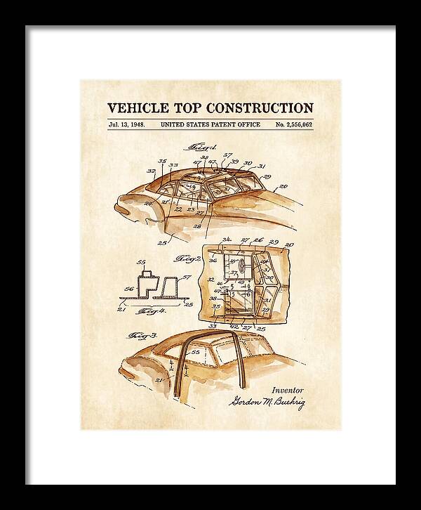 Vehicle Top Construction Watercolor Patent Us2556062a