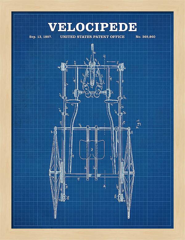 Velocipede Blueprint Patent Us369860a