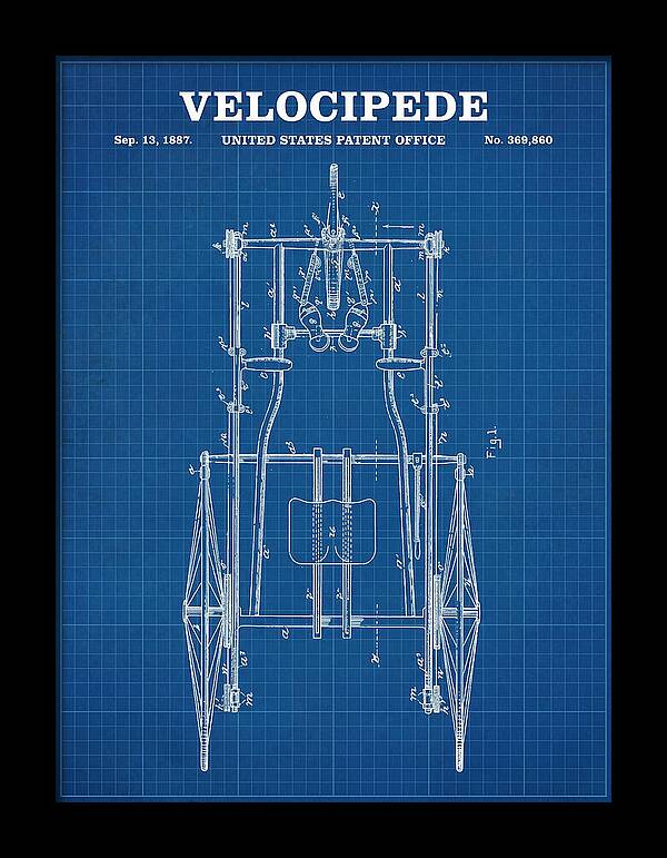 Velocipede Blueprint Patent Us369860a