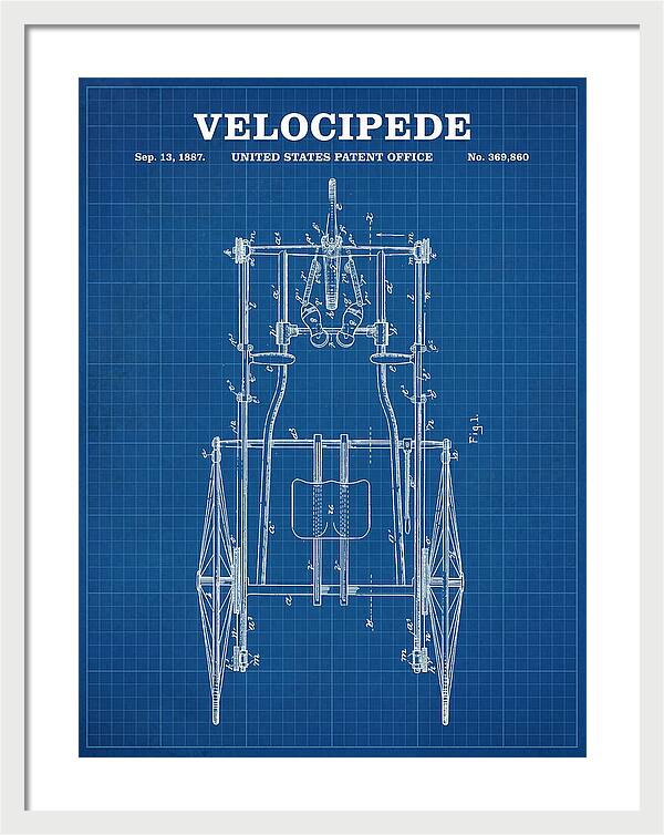 Velocipede Blueprint Patent Us369860a
