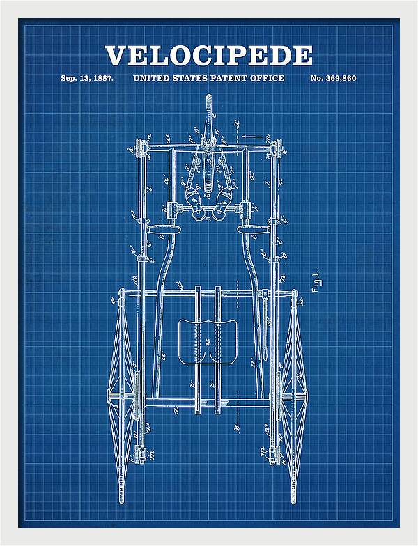 Velocipede Blueprint Patent Us369860a