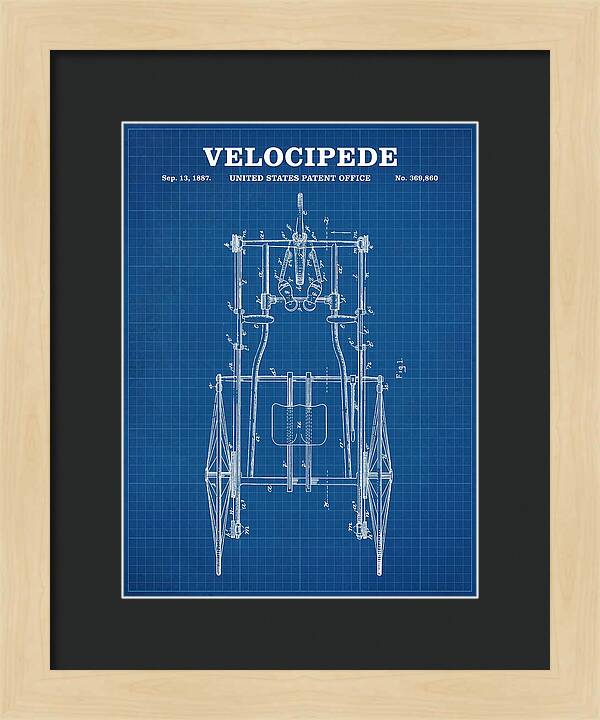 Velocipede Blueprint Patent Us369860a