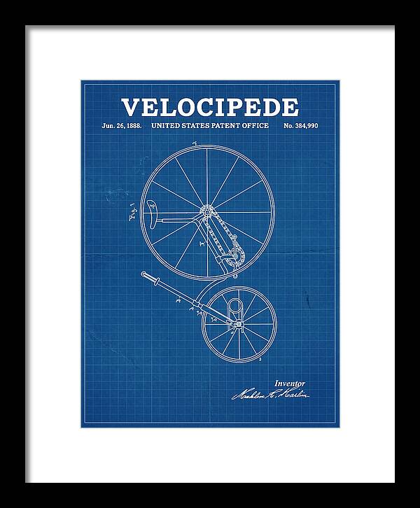 Velocipede Blueprint Patent Us384990a