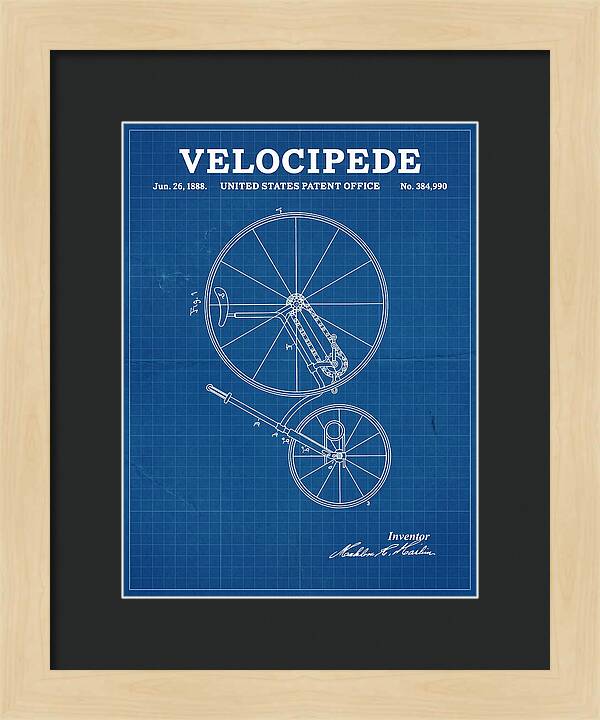 Velocipede Blueprint Patent Us384990a