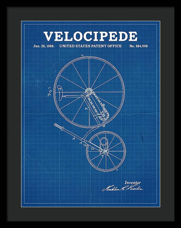 Velocipede Blueprint Patent Us384990a