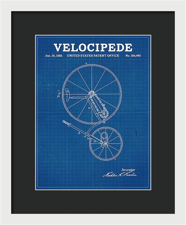 Velocipede Blueprint Patent Us384990a