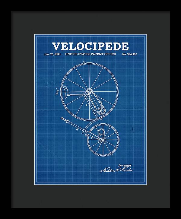 Velocipede Blueprint Patent Us384990a