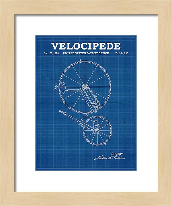 Velocipede Blueprint Patent Us384990a