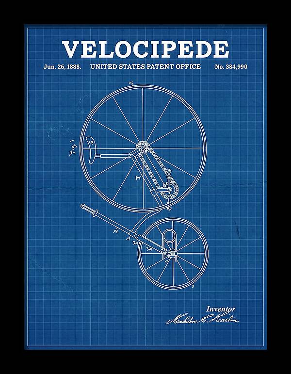 Velocipede Blueprint Patent Us384990a
