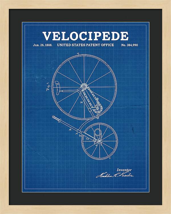 Velocipede Blueprint Patent Us384990a