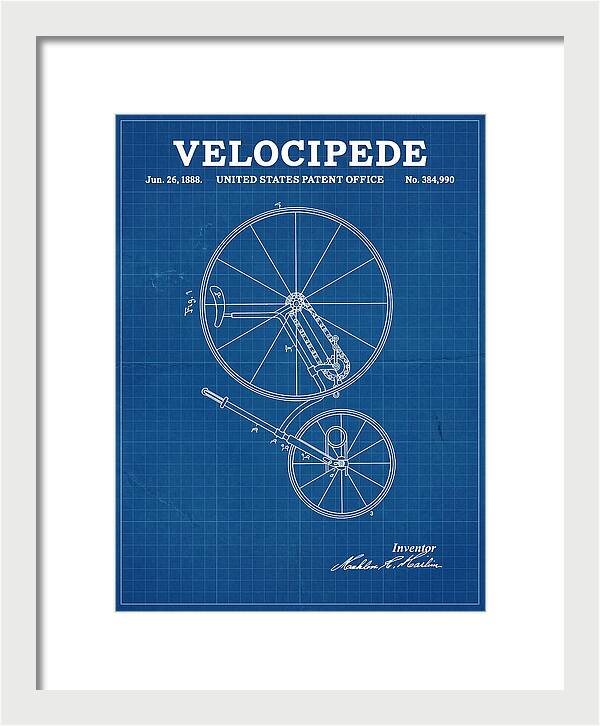 Velocipede Blueprint Patent Us384990a