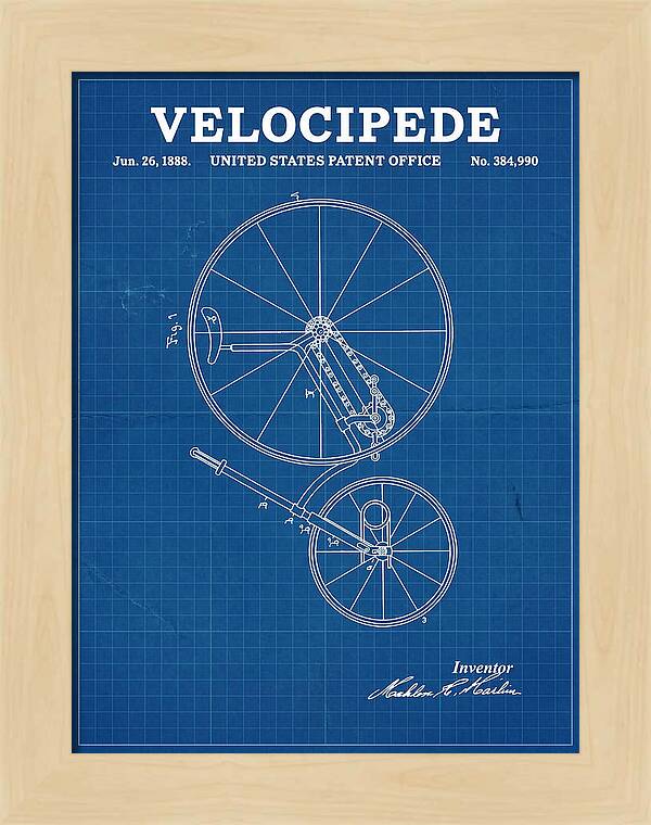 Velocipede Blueprint Patent Us384990a