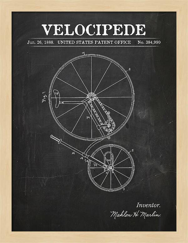 Velocipede Chalkboard Patent Us384990a