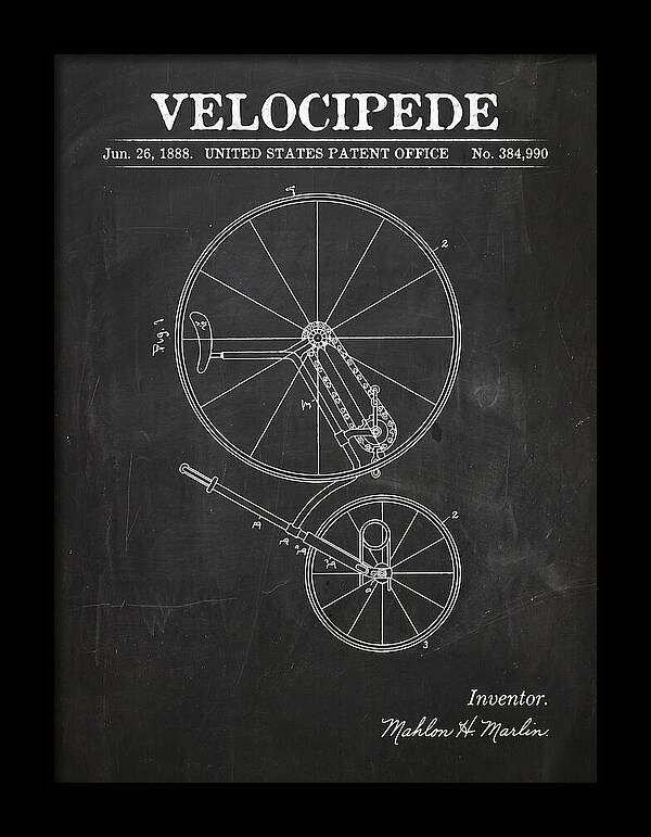 Velocipede Chalkboard Patent Us384990a