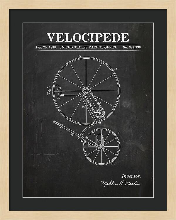 Velocipede Chalkboard Patent Us384990a