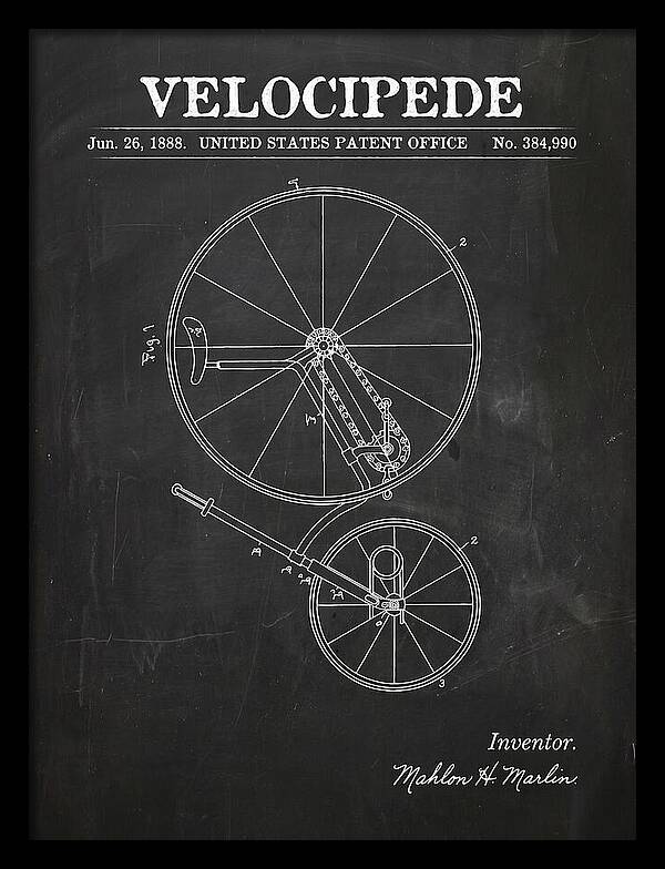 Velocipede Chalkboard Patent Us384990a