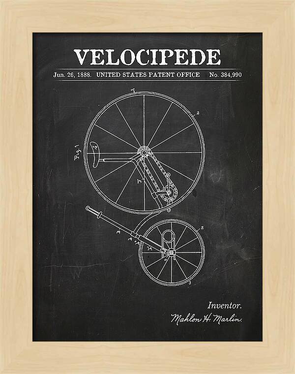 Velocipede Chalkboard Patent Us384990a