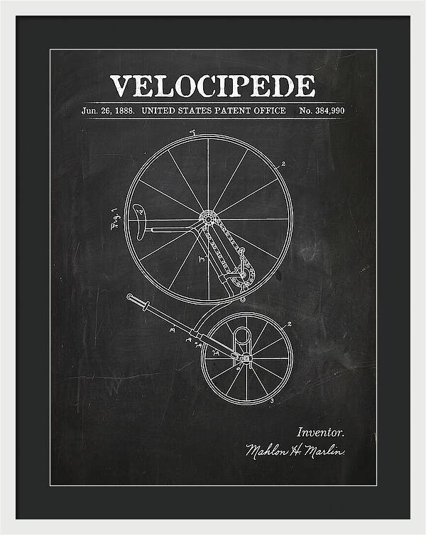 Velocipede Chalkboard Patent Us384990a