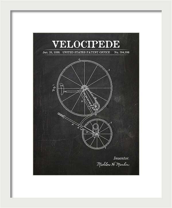 Velocipede Chalkboard Patent Us384990a