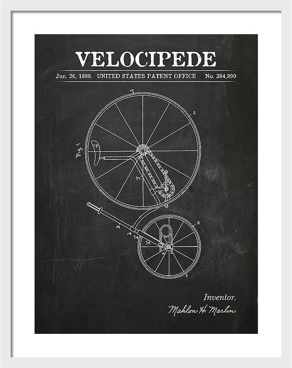 Velocipede Chalkboard Patent Us384990a