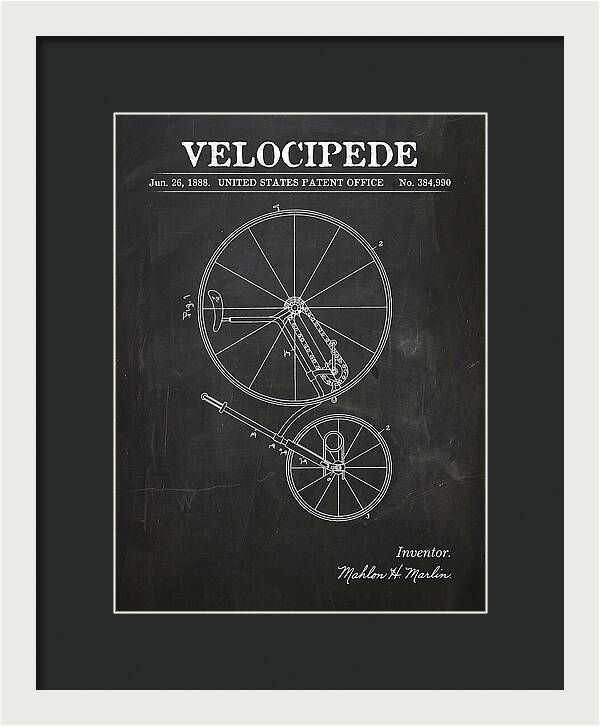 Velocipede Chalkboard Patent Us384990a