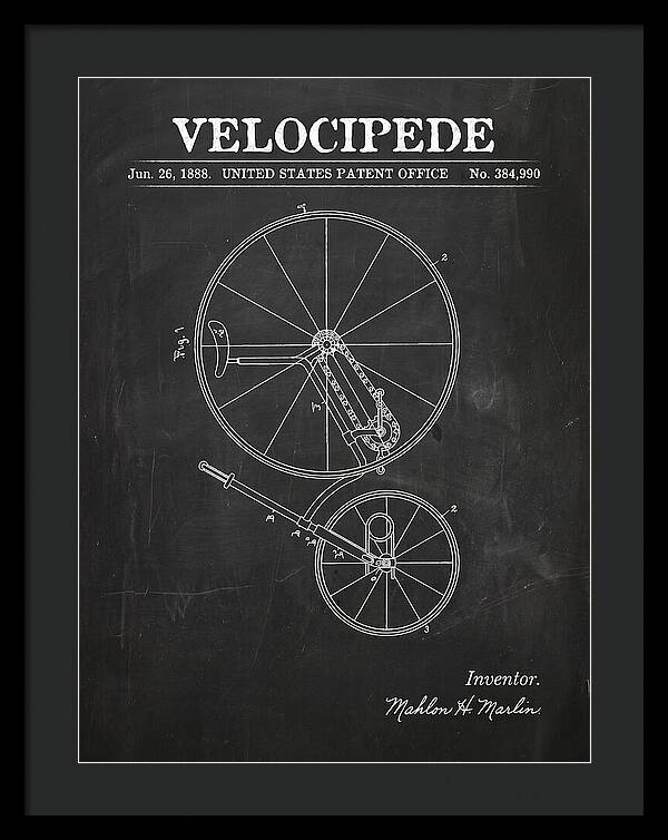 Velocipede Chalkboard Patent Us384990a