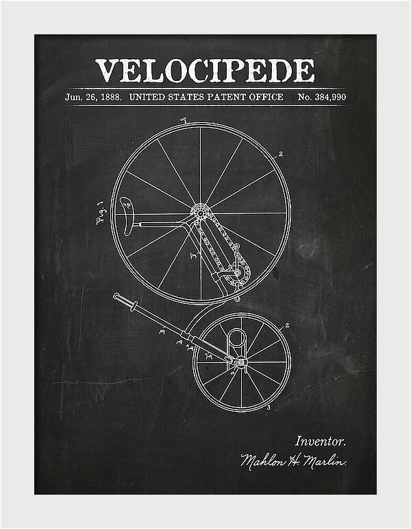 Velocipede Chalkboard Patent Us384990a