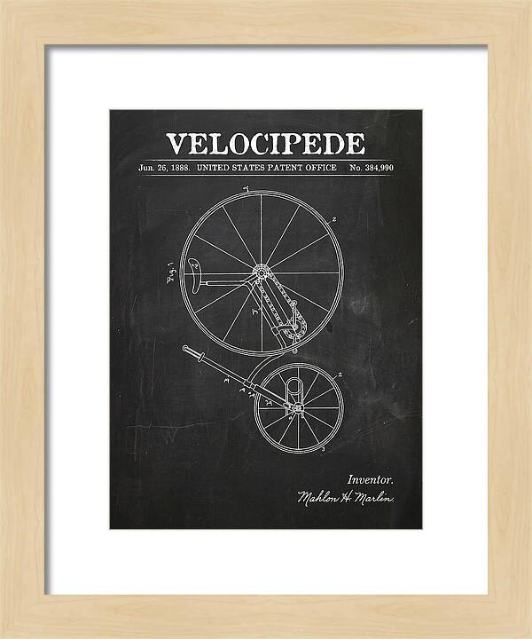 Velocipede Chalkboard Patent Us384990a
