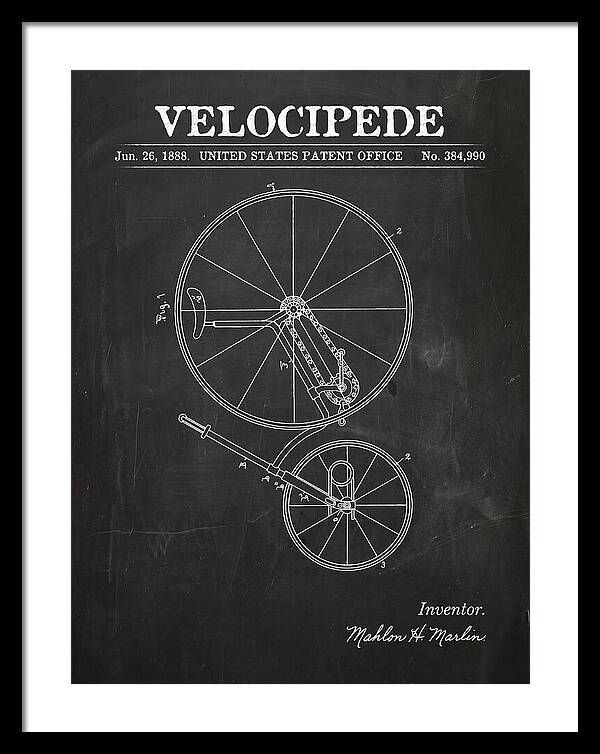 Velocipede Chalkboard Patent Us384990a