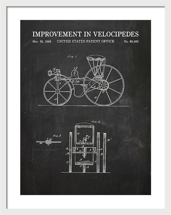 Velocipede Chalkboard Patent Us88492a