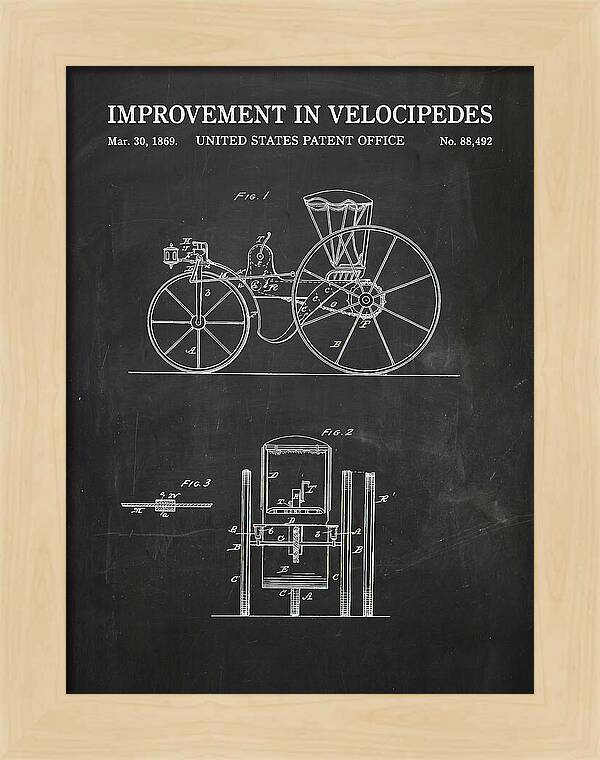 Velocipede Chalkboard Patent Us88492a
