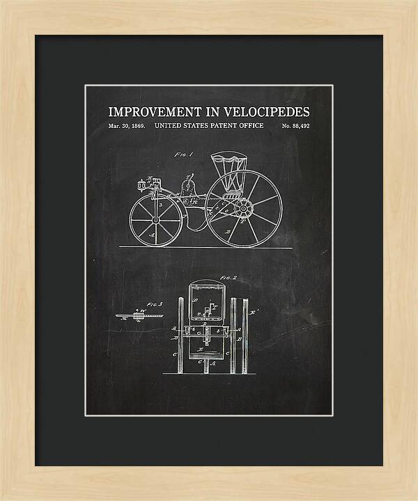 Velocipede Chalkboard Patent Us88492a