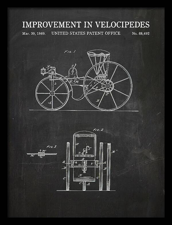 Velocipede Chalkboard Patent Us88492a