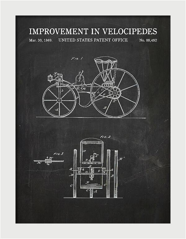 Velocipede Chalkboard Patent Us88492a