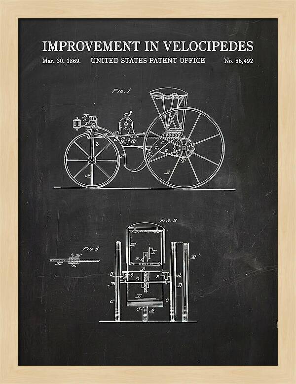 Velocipede Chalkboard Patent Us88492a