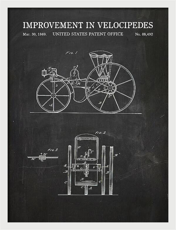 Velocipede Chalkboard Patent Us88492a