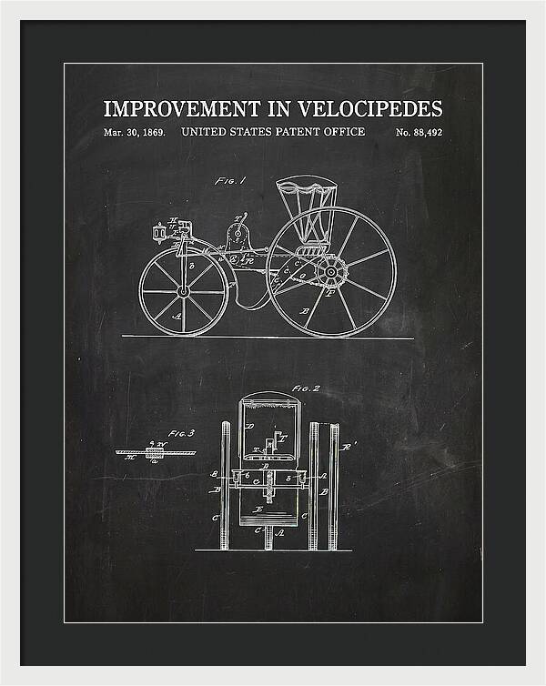 Velocipede Chalkboard Patent Us88492a