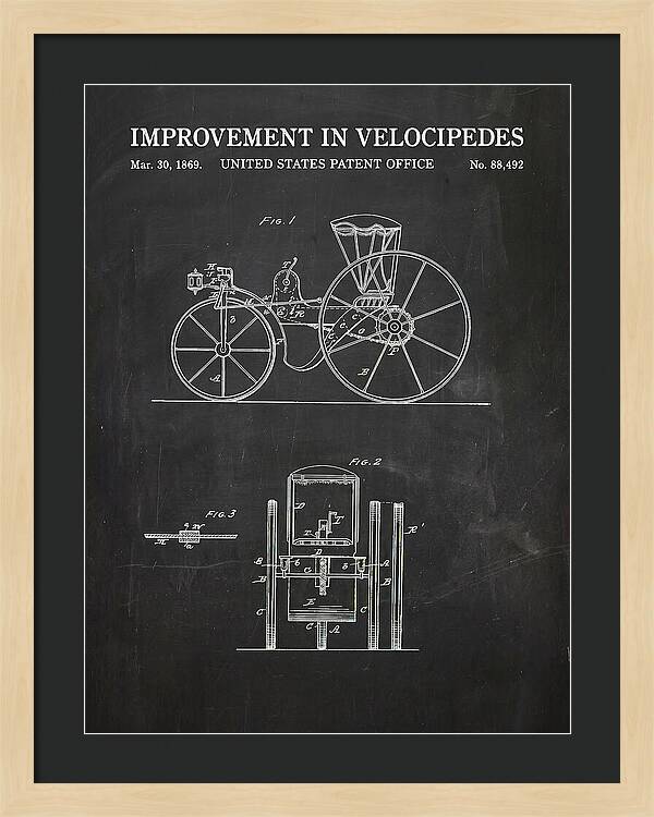 Velocipede Chalkboard Patent Us88492a