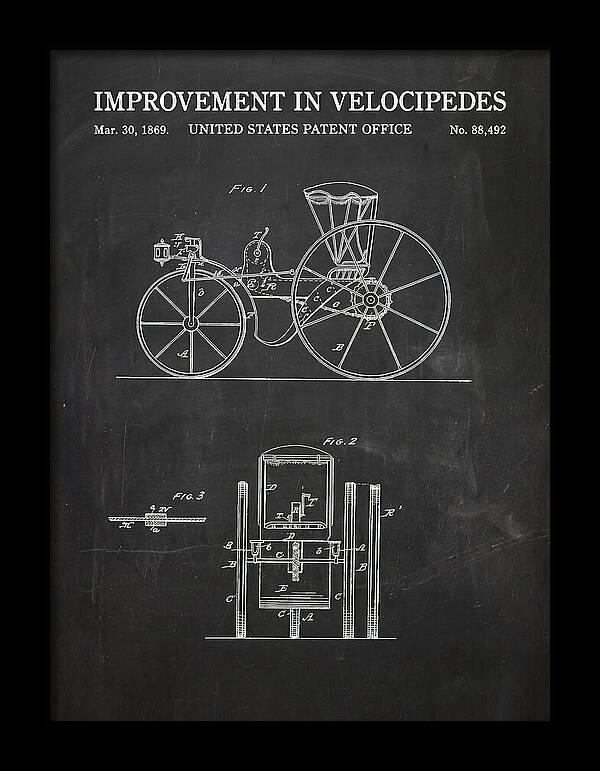 Velocipede Chalkboard Patent Us88492a