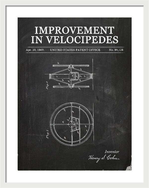 Velocipede Chalkboard Patent Us89128a