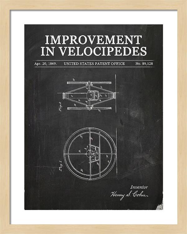 Velocipede Chalkboard Patent Us89128a