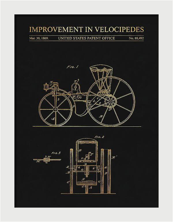 Velocipede Gold Patent Us88492a