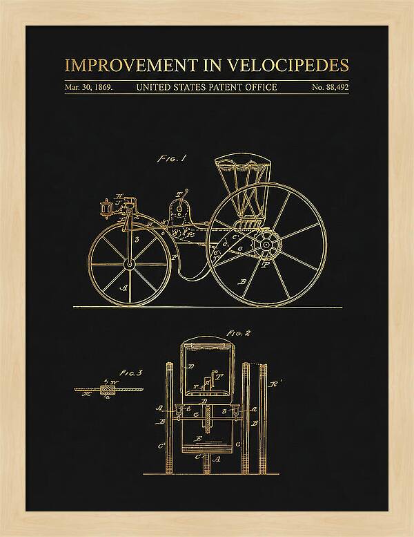 Velocipede Gold Patent Us88492a